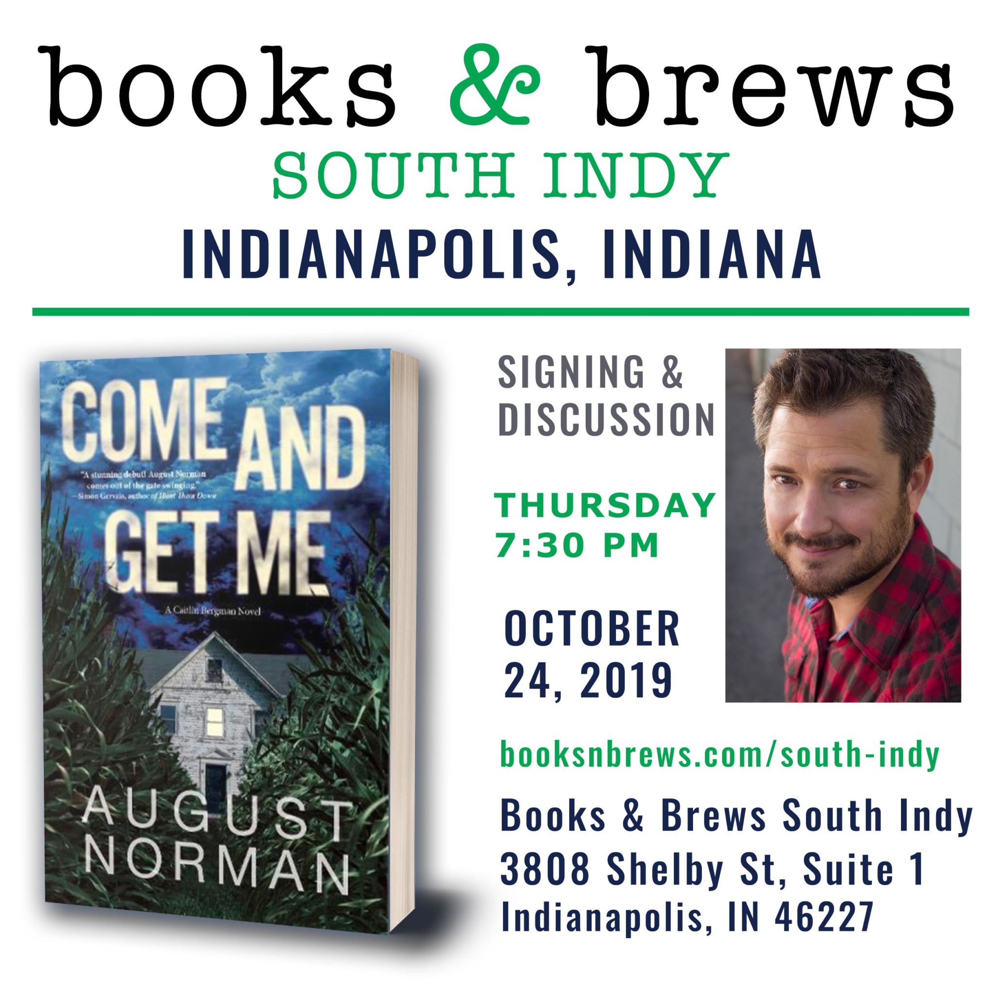 Read more about the article Thriller Author August Norman at Books And Brews South Indy