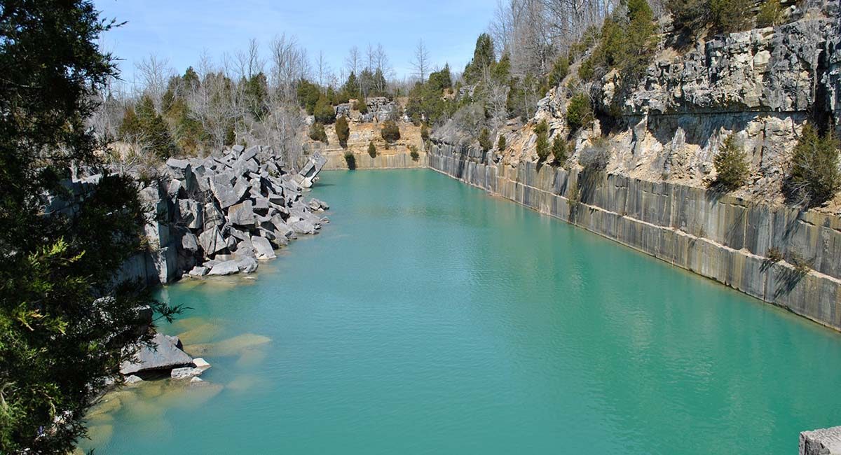 Now filled in, one of many quarries in the Bloomington area